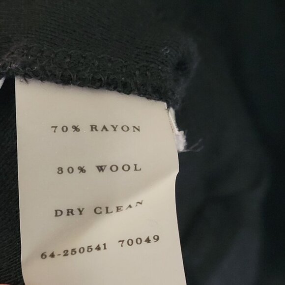 Ann Taylor Wool Blend Knit Sweater Dress Size 8 Black Cowl Neck Zip Thermal - Picture 3 of 7